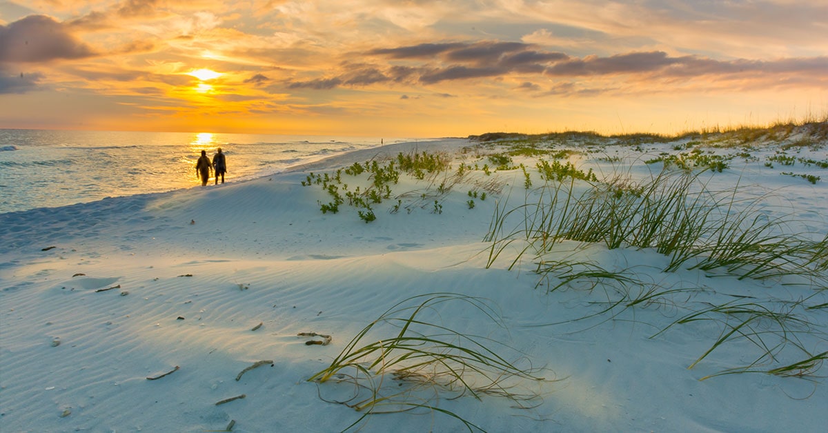 couple walking on Satellite Beach, Florida