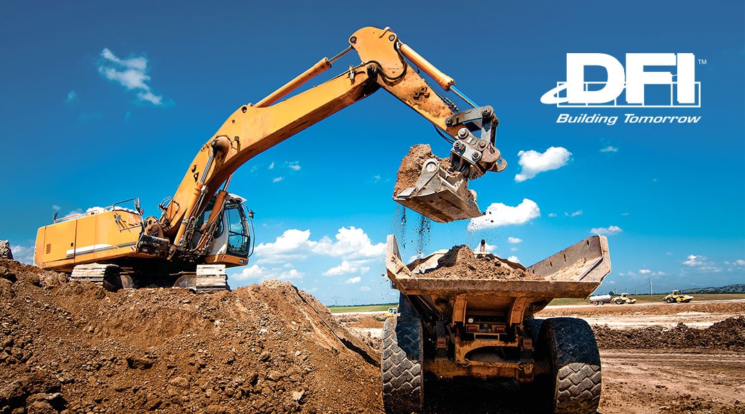 DFI logo and breaking ground