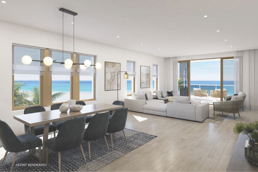 great room rendering for Lumena luxury condominium